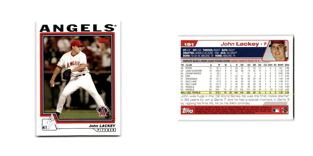John Lackey 2004 Topps #191 Anaheim Angels Baseball Card NM