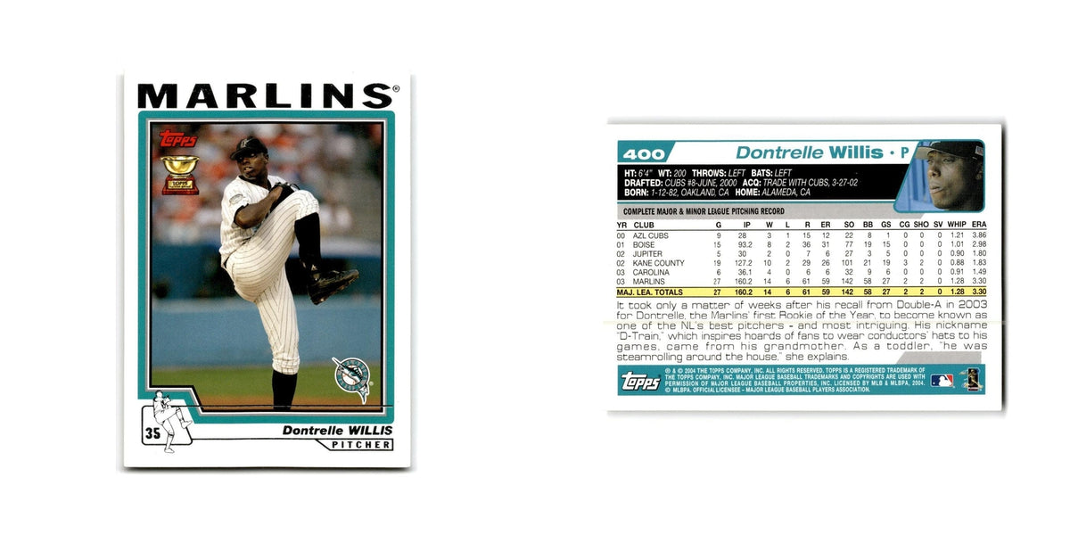 Dontrelle Willis 2004 Topps #400 Florida Marlins Baseball Card NM