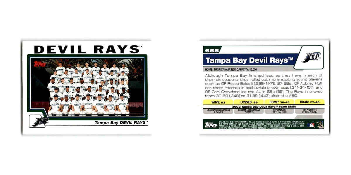 Tampa Bay Devil Rays 2004 Topps #665 Tampa Bay Devil Rays Baseball Card NM