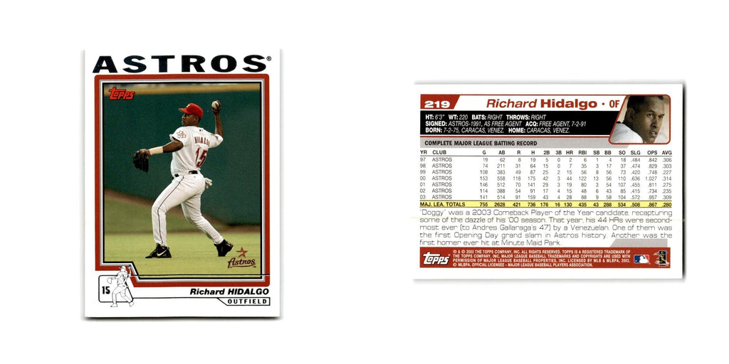 Richard Hidalgo 2004 Topps #219 Houston Astros Baseball Card NM