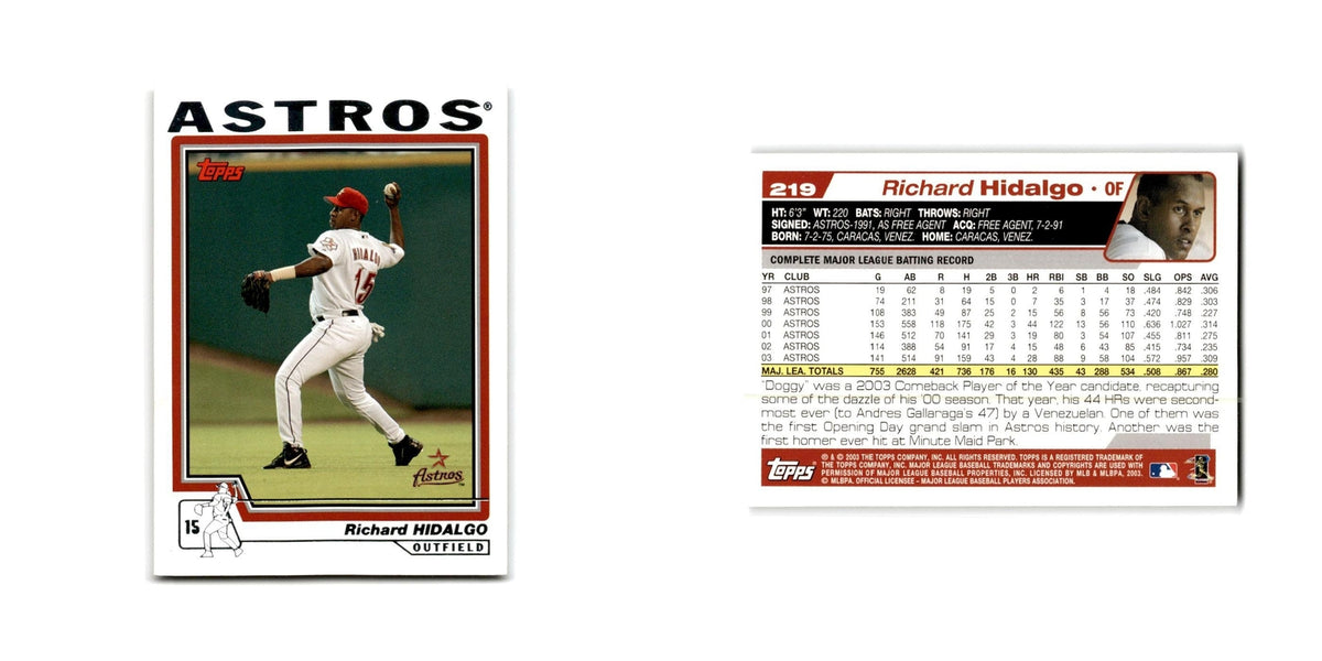 Richard Hidalgo 2004 Topps #219 Houston Astros Baseball Card NM
