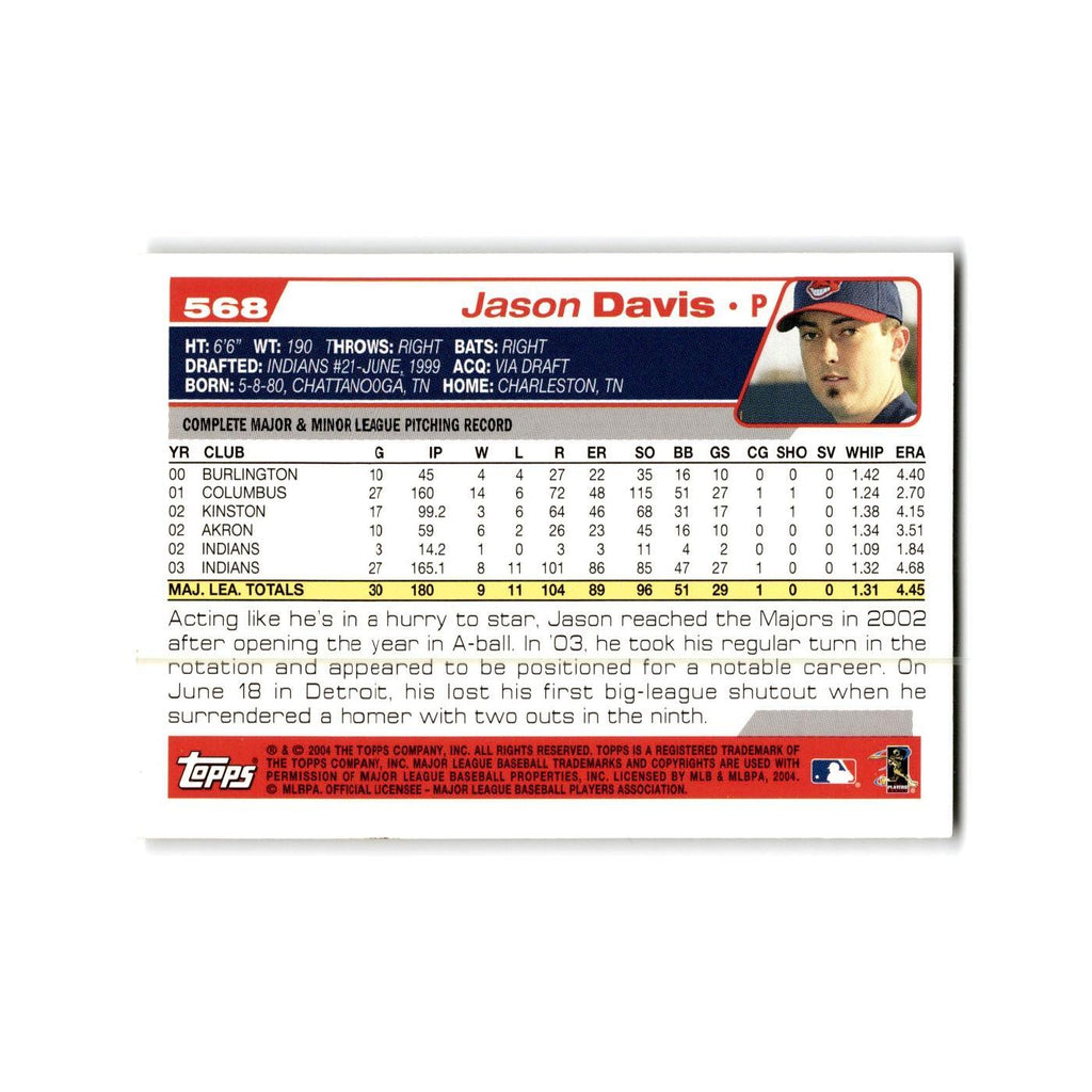 Jason Davis 2004 Topps #568 Cleveland Indians Baseball Card NM