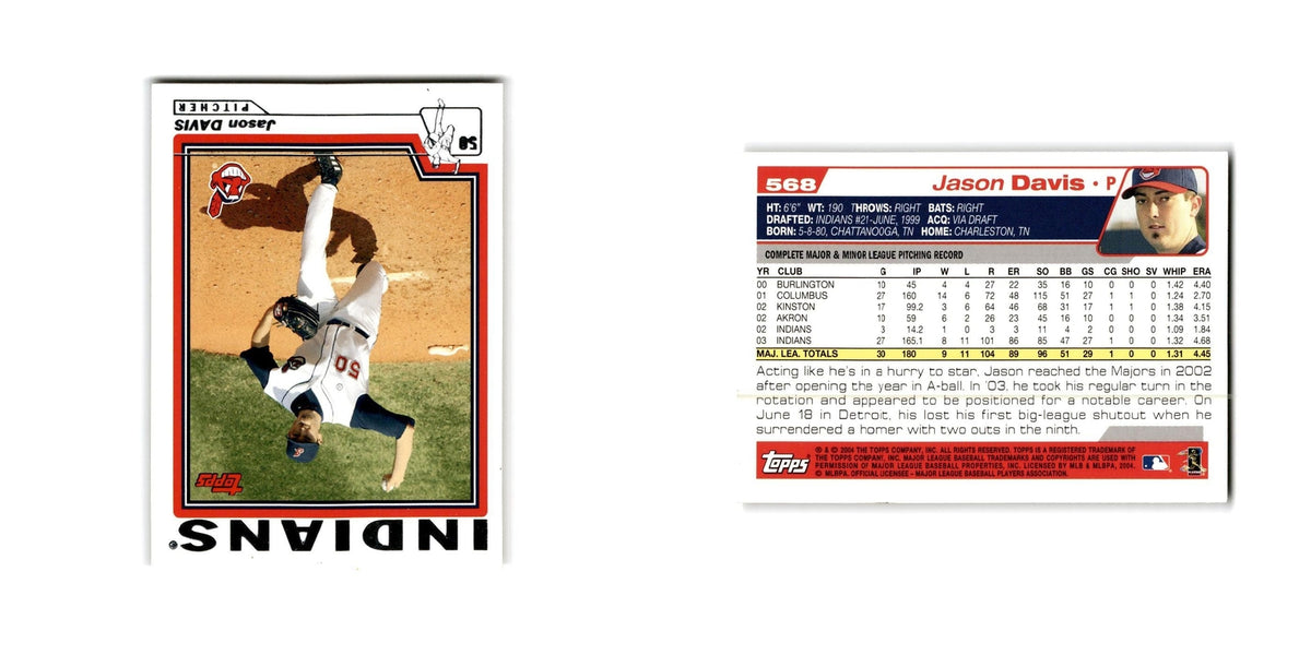 Jason Davis 2004 Topps #568 Cleveland Indians Baseball Card NM