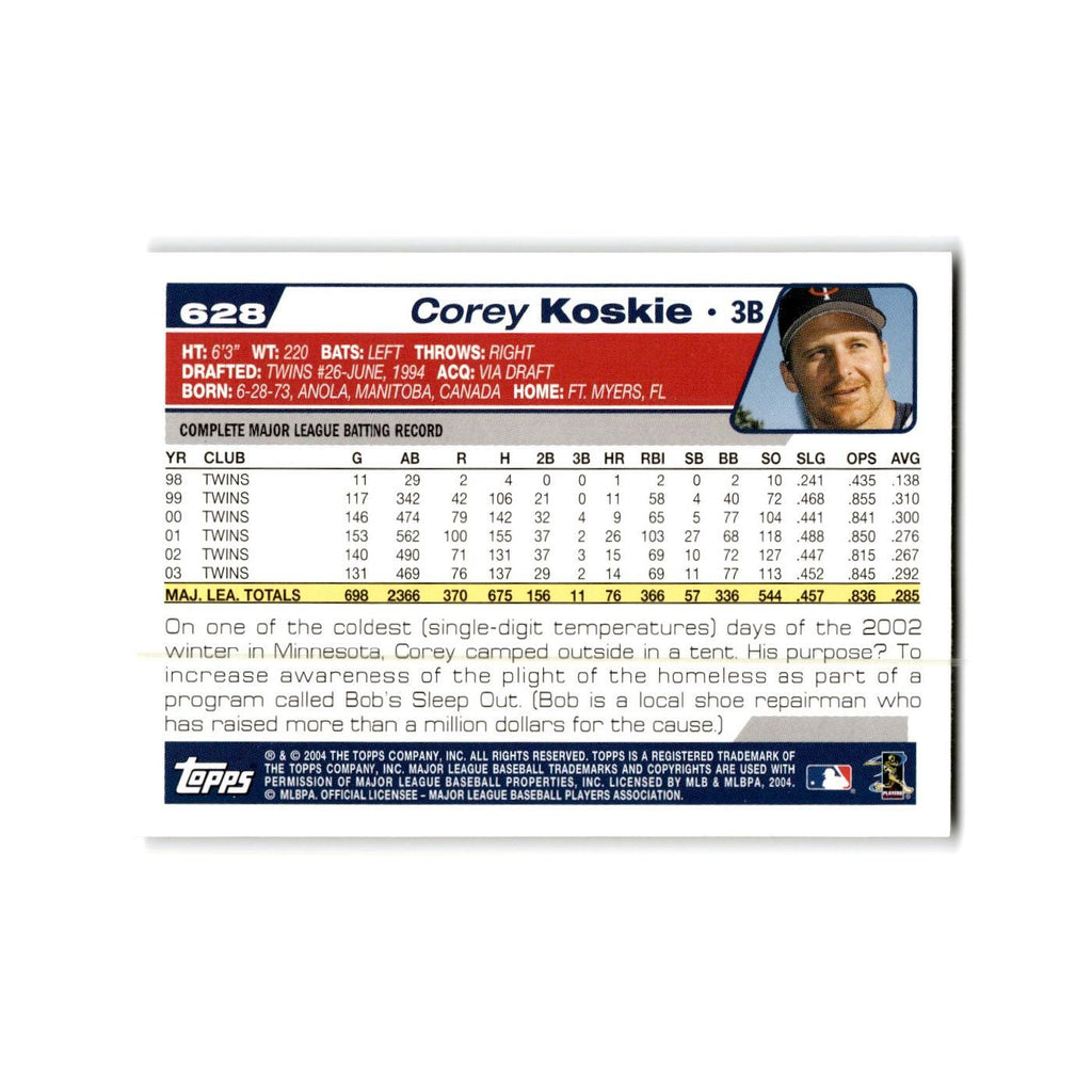 Corey Koskie 2004 Topps #628 Minnesota Twins Baseball Card NM
