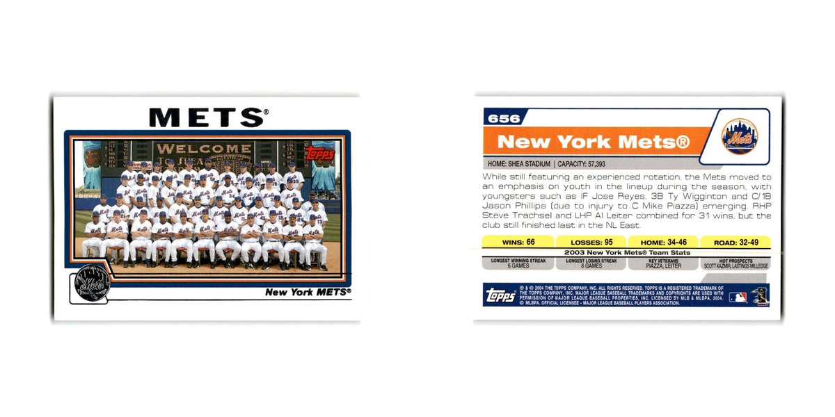 New York Mets 2004 Topps #656 New York Mets Baseball Card NM