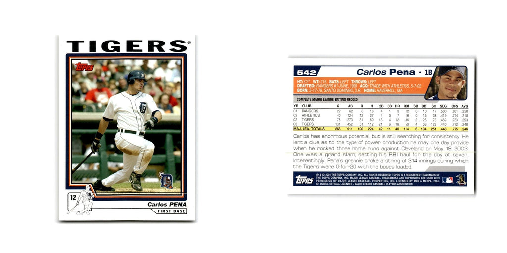 Carlos Pena 2004 Topps #542 Detroit Tigers Baseball Card NM