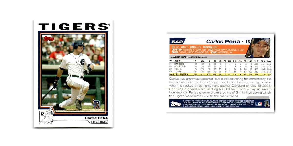 Carlos Pena 2004 Topps #542 Detroit Tigers Baseball Card NM