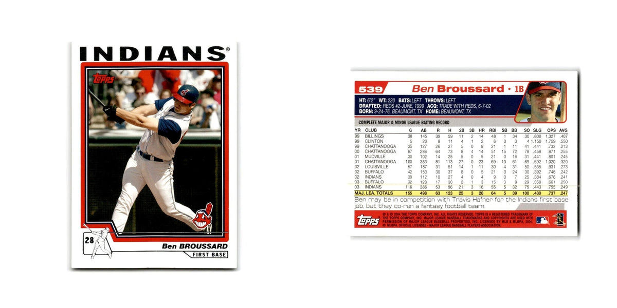 Ben Broussard 2004 Topps #539 Cleveland Indians Baseball Card NM