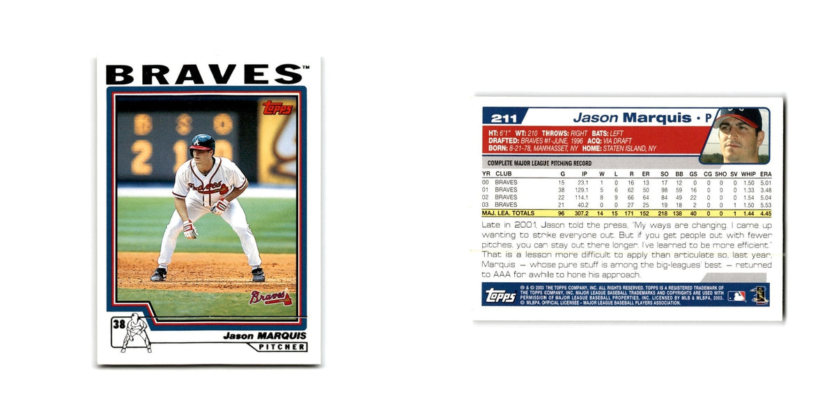 Jason Marquis 2004 Topps #211 Atlanta Braves Baseball Card NM