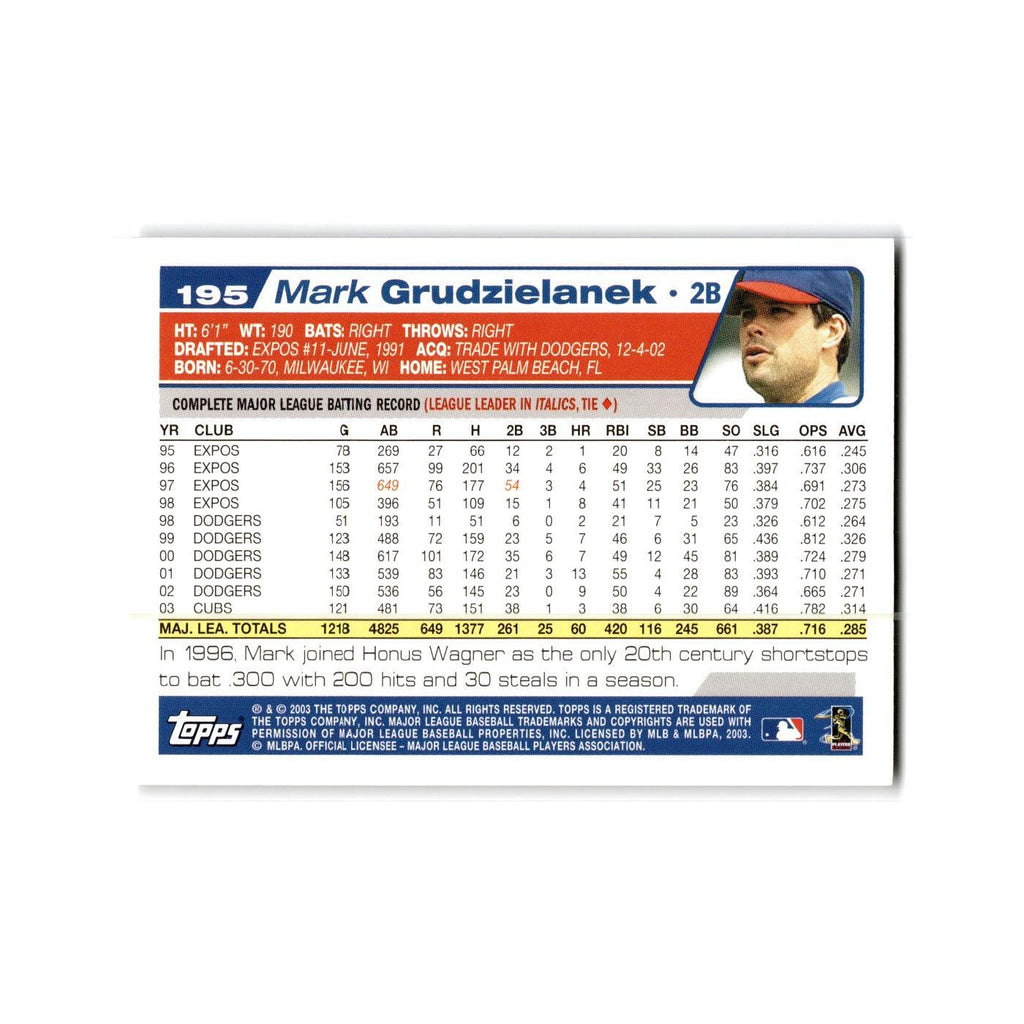 Mark Grudzielanek 2004 Topps #195 Chicago Cubs Baseball Card NM