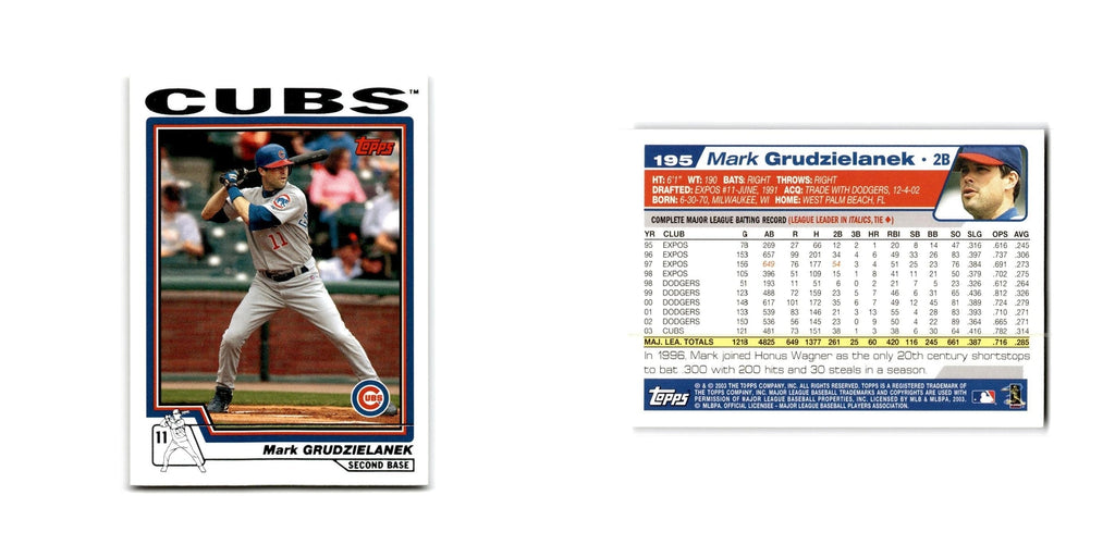 Mark Grudzielanek 2004 Topps #195 Chicago Cubs Baseball Card NM