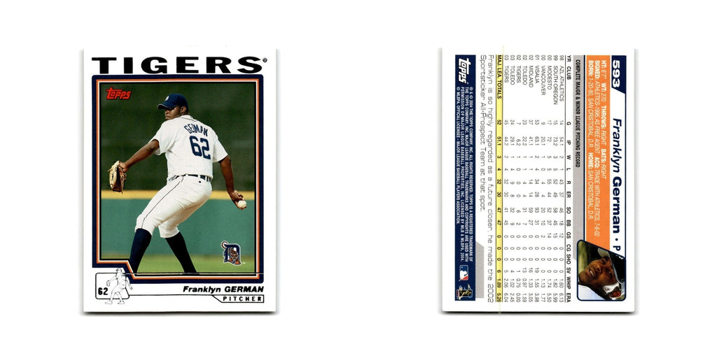 Franklyn German 2004 Topps #593 Detroit Tigers Baseball Card NM