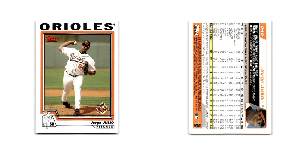 Jorge Julio 2004 Topps #212 Baltimore Orioles Baseball Card NM