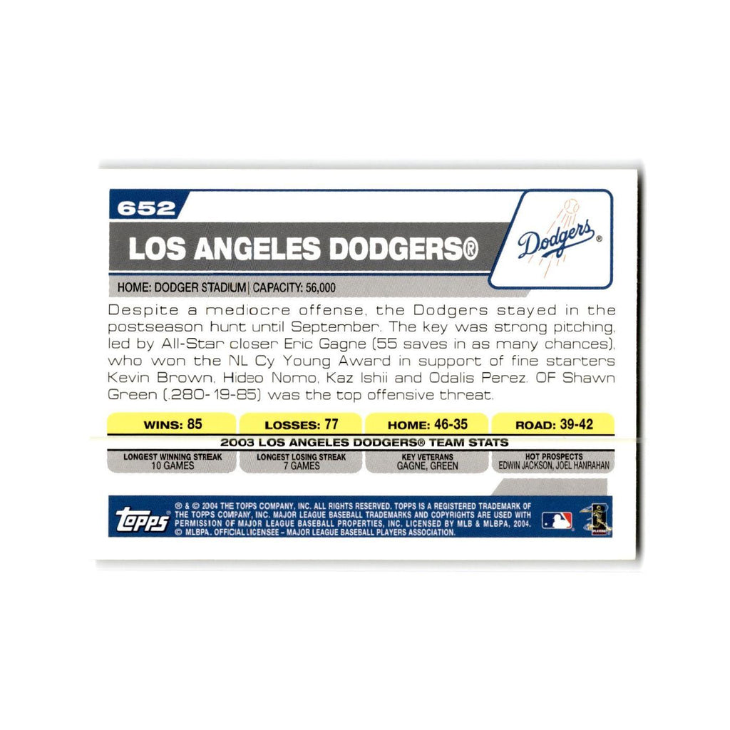 Los Angeles Dodgers 2004 Topps #652 Los Angeles Dodgers Baseball Card NM