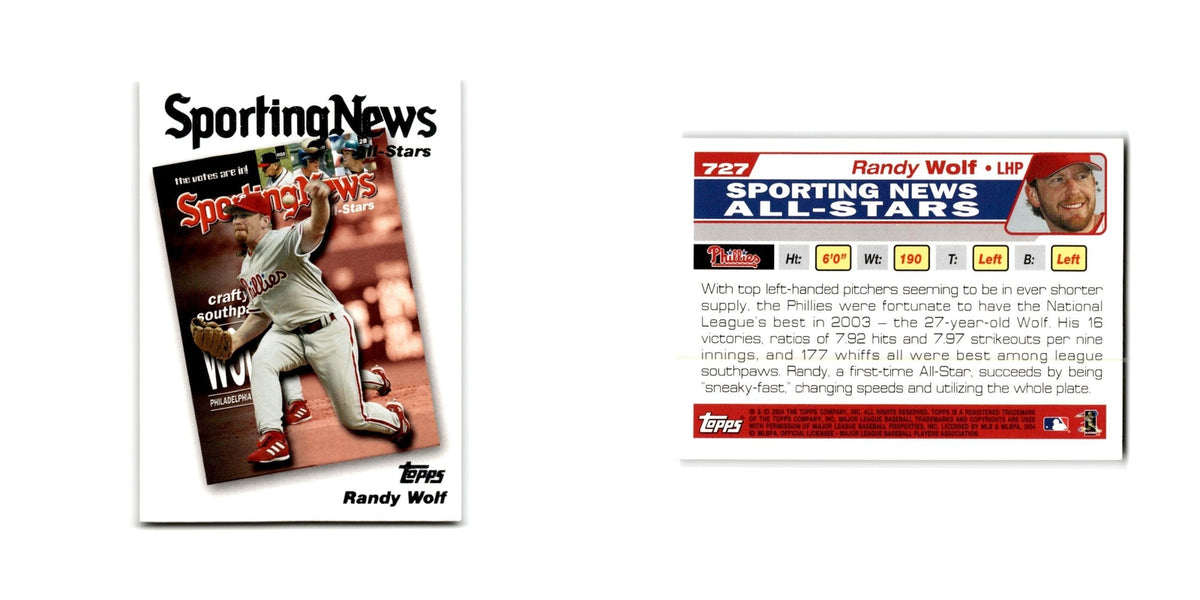 Randy Wolf 2004 Topps #727 Philadelphia Phillies Baseball Card NM