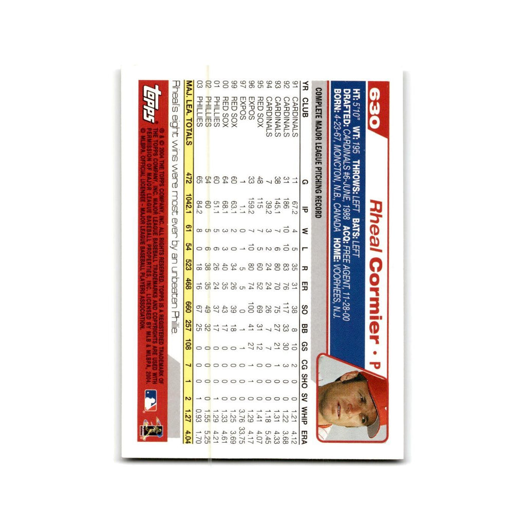 Rheal Cormier 2004 Topps #630 Philadelphia Phillies Baseball Card NM