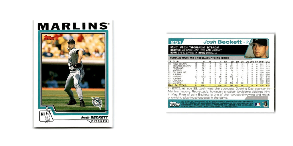 Josh Beckett 2004 Topps #251 Florida Marlins Baseball Card NM