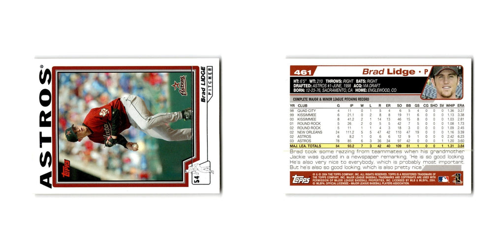 Brad Lidge 2004 Topps #461 Houston Astros Baseball Card NM