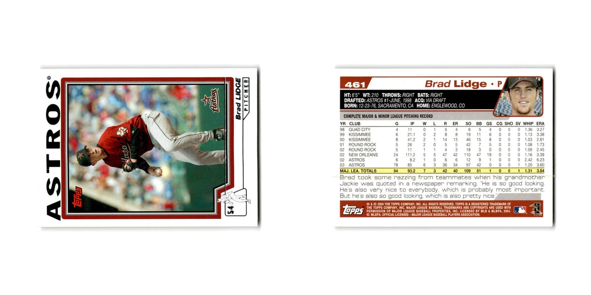 Brad Lidge 2004 Topps #461 Houston Astros Baseball Card NM