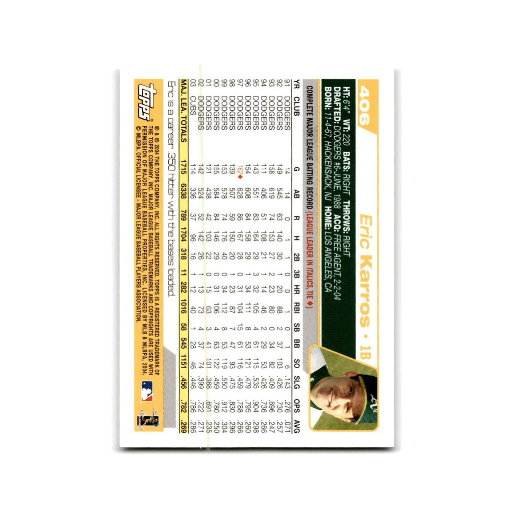 Eric Karros 2004 Topps #406 Oakland Athletics Baseball Card NM