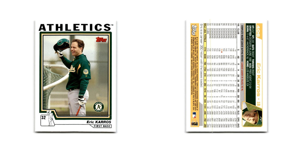 Eric Karros 2004 Topps #406 Oakland Athletics Baseball Card NM