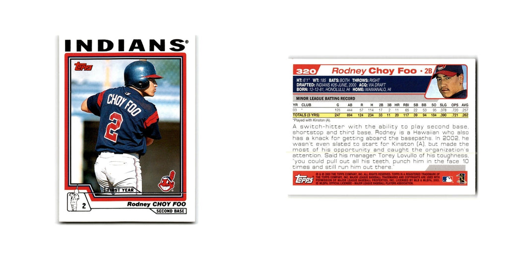 Rodney Choy Foo Rookie 2004 Topps #320 Cleveland Indians Baseball Card NM