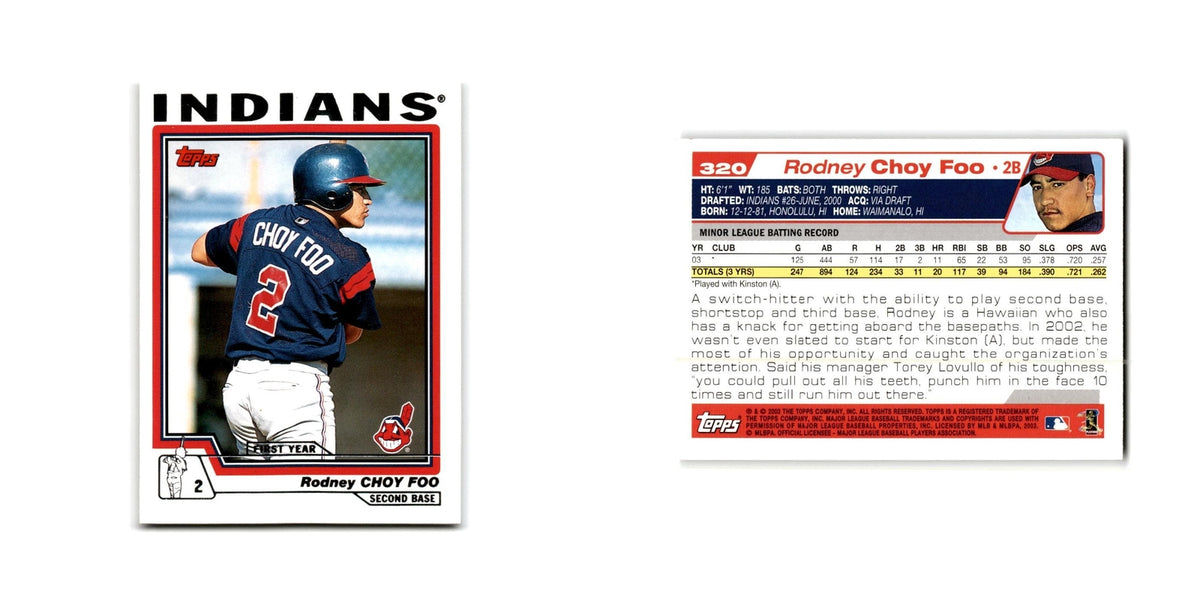Rodney Choy Foo Rookie 2004 Topps #320 Cleveland Indians Baseball Card NM
