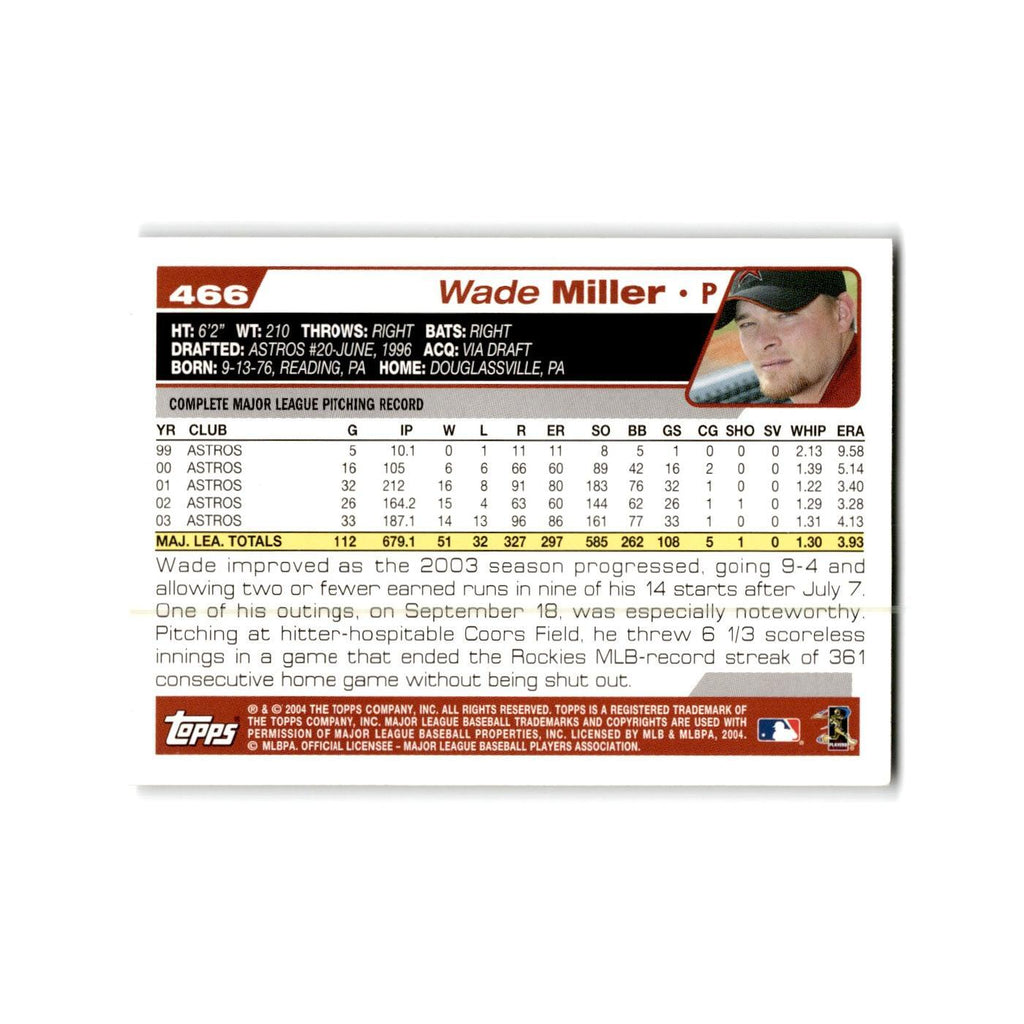 Wade Miller 2004 Topps #466 Houston Astros Baseball Card NM