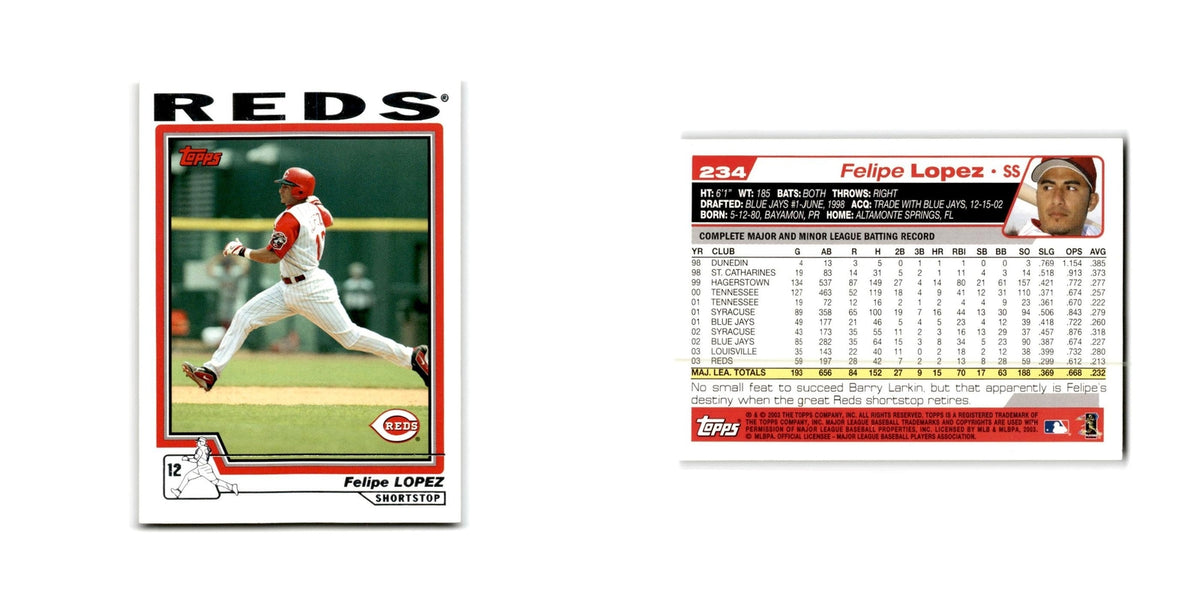 Felipe Lopez 2004 Topps #234 Cincinnati Reds Baseball Card NM