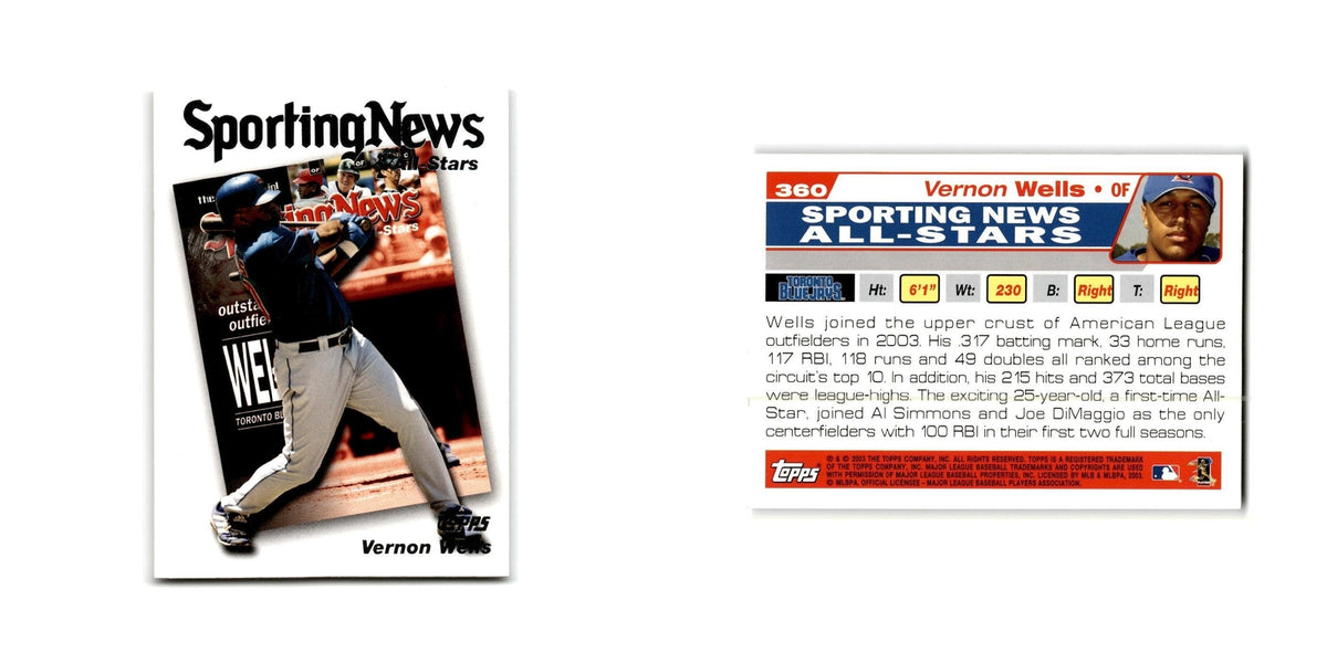 Vernon Wells 2004 Topps #360 Toronto Blue Jays Baseball Card NM