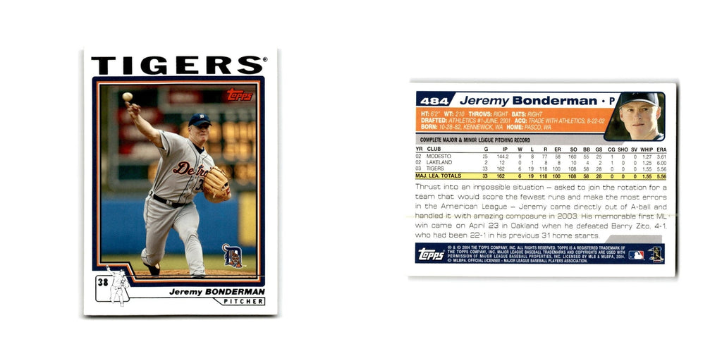 Jeremy Bonderman 2004 Topps #484 Detroit Tigers Baseball Card NM