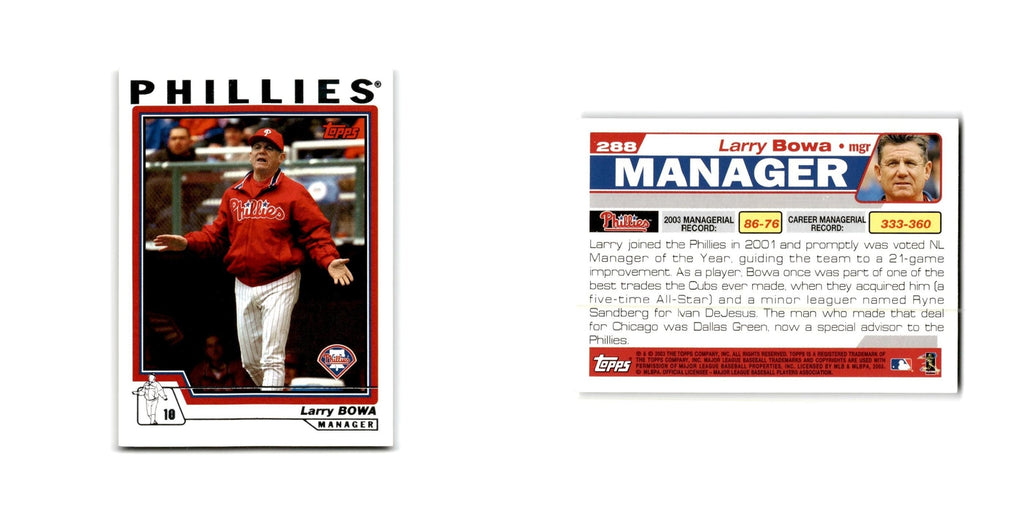 Larry Bowa 2004 Topps #288 Philadelphia Phillies Baseball Card NM