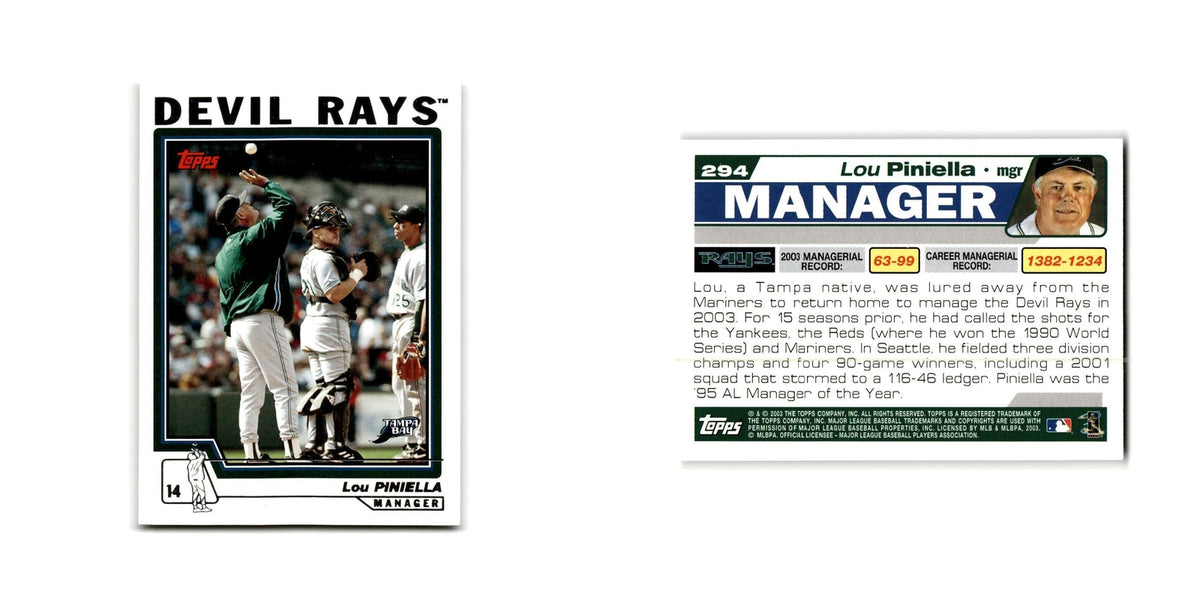 Lou Piniella 2004 Topps #294 Tampa Bay Devil Rays Baseball Card NM