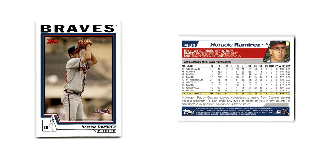 Horacio Ramirez 2004 Topps #431 Atlanta Braves Baseball Card NM