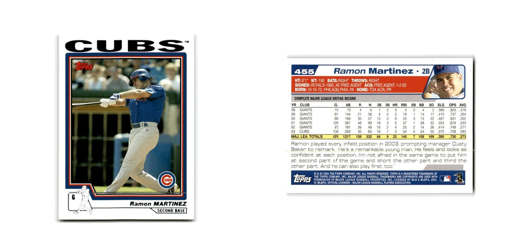 Ramon E. Martinez 2004 Topps #455 Chicago Cubs Baseball Card NM