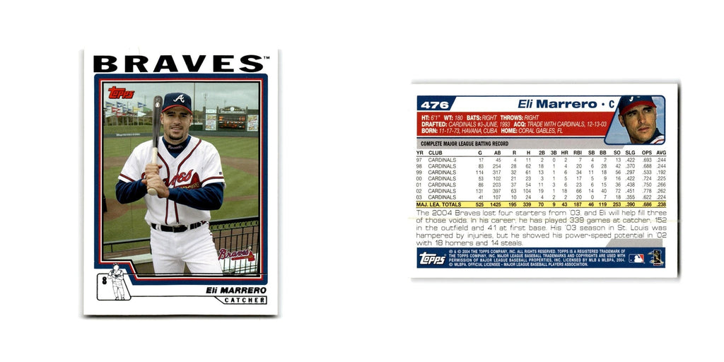 Eli Marrero 2004 Topps #476 Atlanta Braves Baseball Card NM