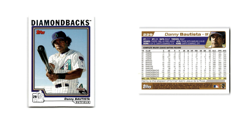 Danny Bautista 2004 Topps #229 Arizona Diamondbacks Baseball Card NM