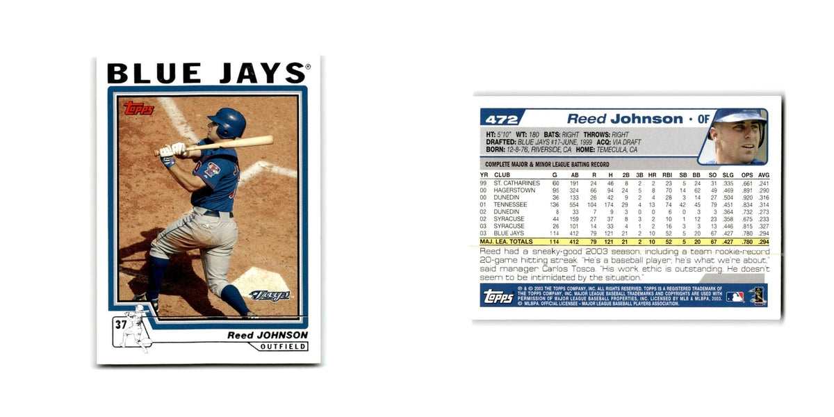Reed Johnson 2004 Topps #472 Toronto Blue Jays Baseball Card NM