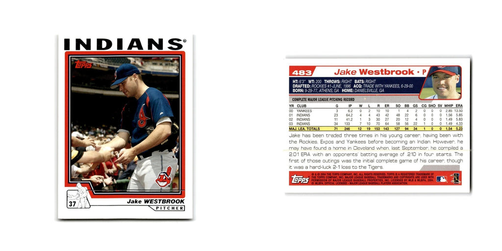 Jake Westbrook 2004 Topps #483 Cleveland Indians Baseball Card NM