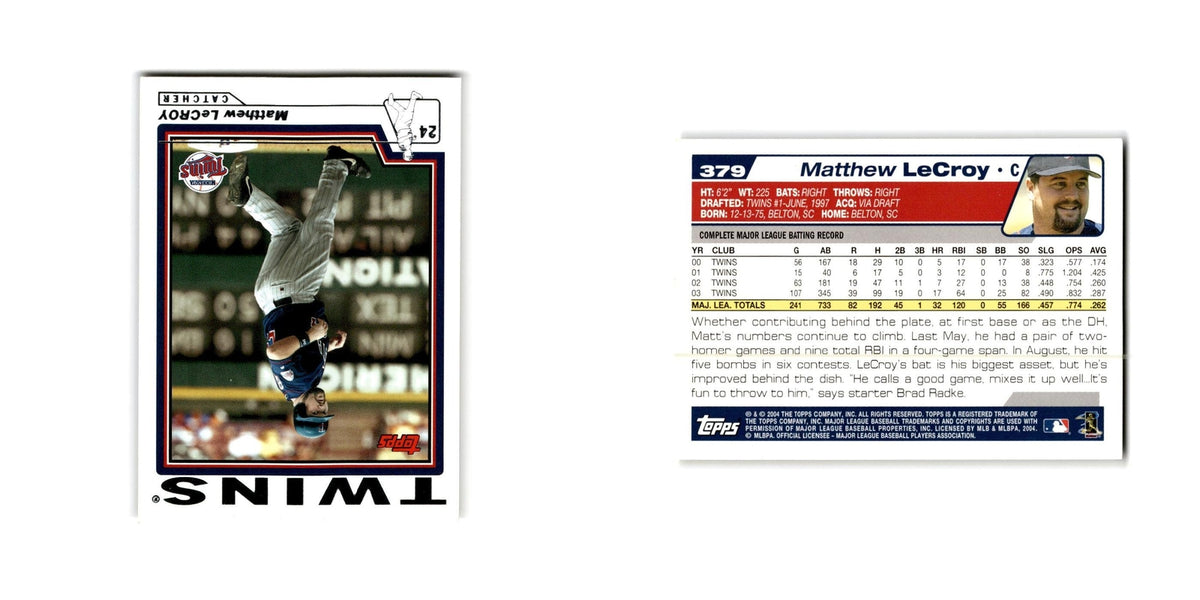 Matt LeCroy 2004 Topps #379 Minnesota Twins Baseball Card NM