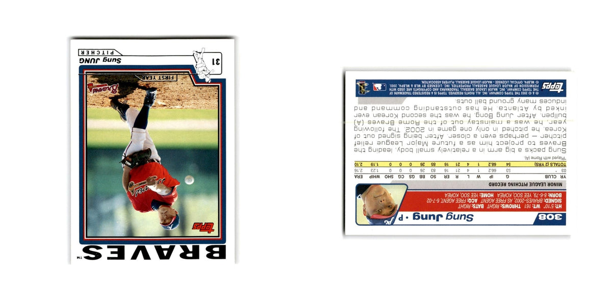 Sung Jung Rookie 2004 Topps #308 Atlanta Braves Baseball Card NM