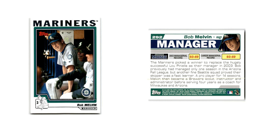 Bob Melvin 2004 Topps #292 Seattle Mariners Baseball Card NM