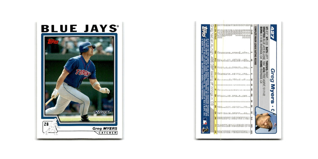 Greg Myers 2004 Topps #427 Toronto Blue Jays Baseball Card NM
