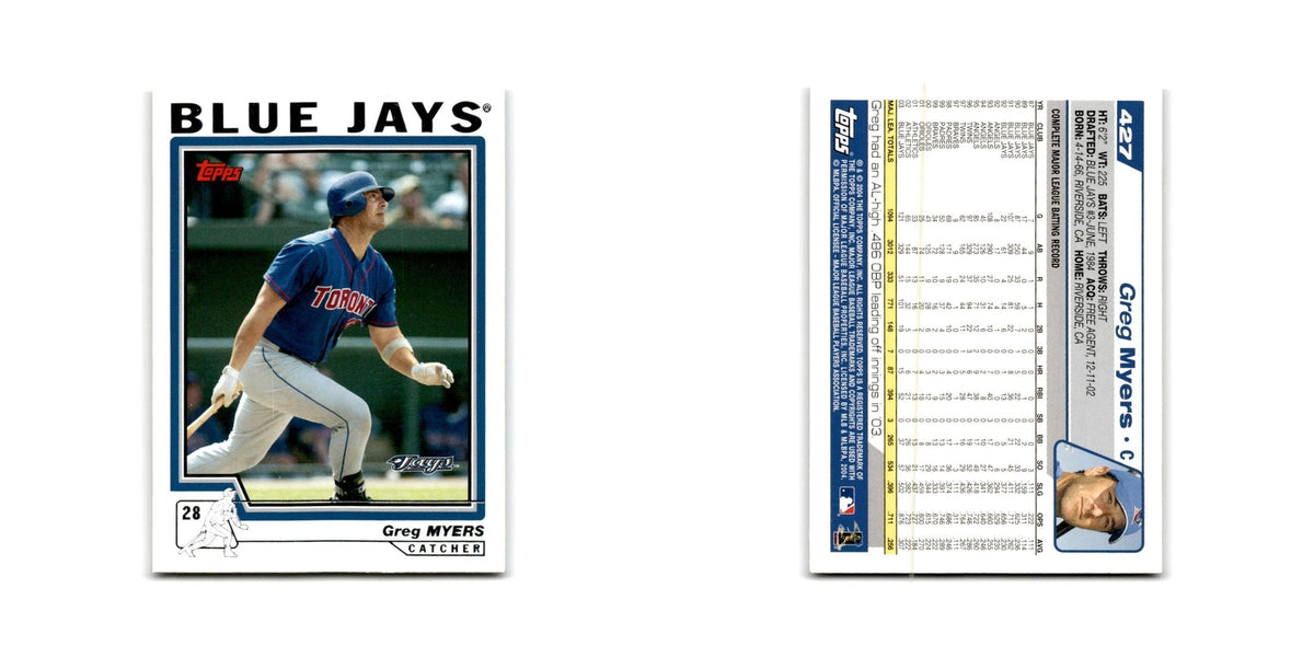 Greg Myers 2004 Topps #427 Toronto Blue Jays Baseball Card NM