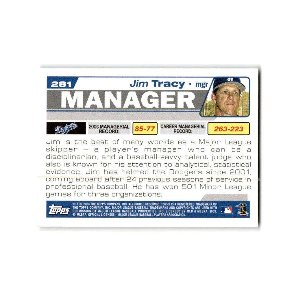 Jim Tracy 2004 Topps #281 Los Angeles Dodgers Baseball Card NM