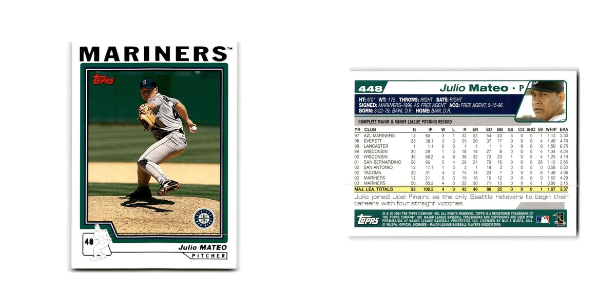 Julio Mateo 2004 Topps #448 Seattle Mariners Baseball Card NM