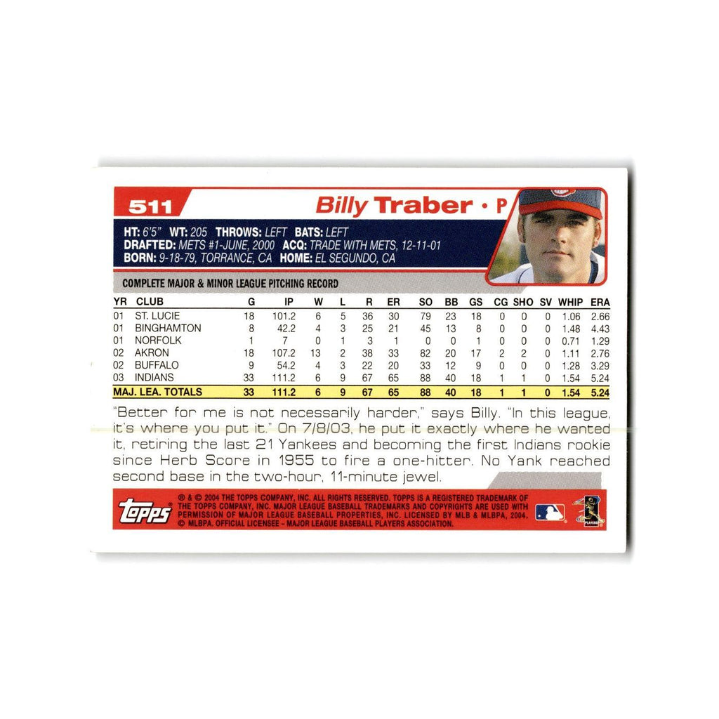 Billy Traber 2004 Topps #511 Cleveland Indians Baseball Card NM