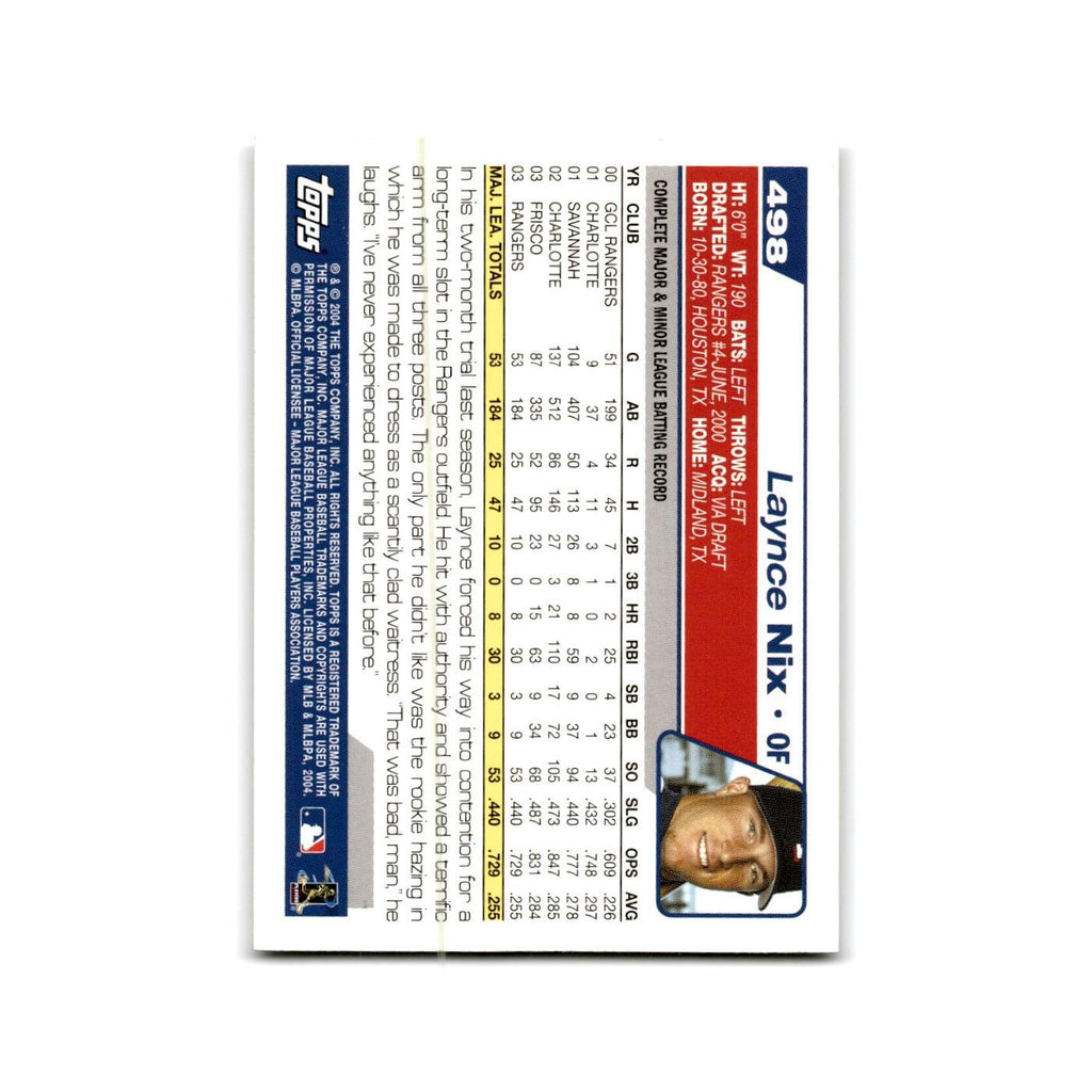 Laynce Nix 2004 Topps #498 Texas Rangers Baseball Card NM
