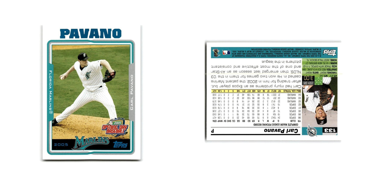 Carl Pavano Opening Day 2005 Topps #133 Florida Marlins Baseball Card NM