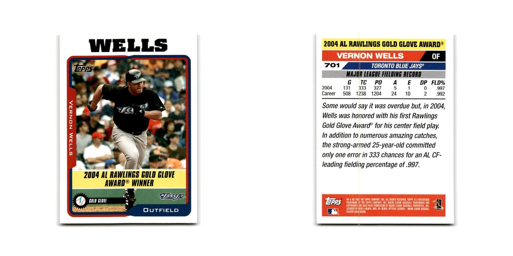 Vernon Wells 2005 Topps #701 Toronto Blue Jays Baseball Card NM